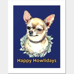 Happy Howlidays Chihuahua Posters and Art